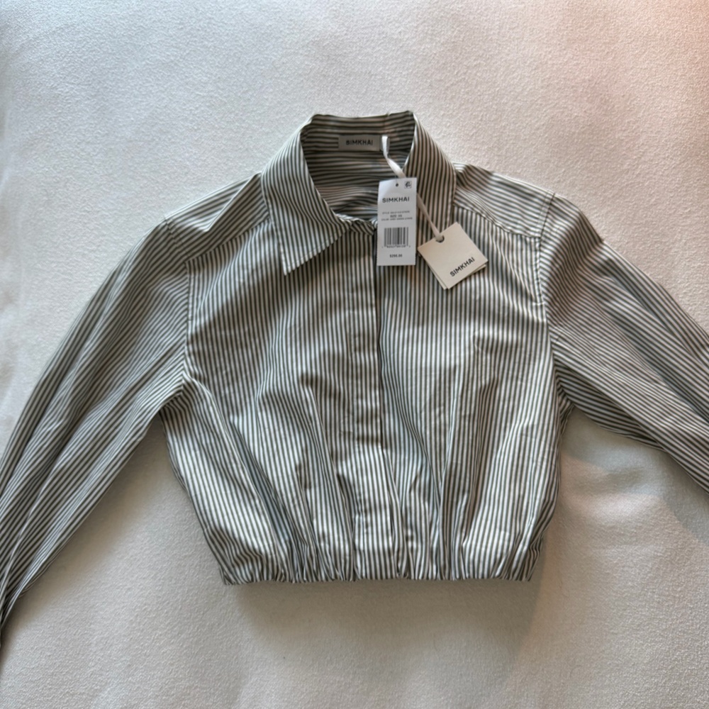 SIMKHAI Blythe Cropped Button Down Top Size XS